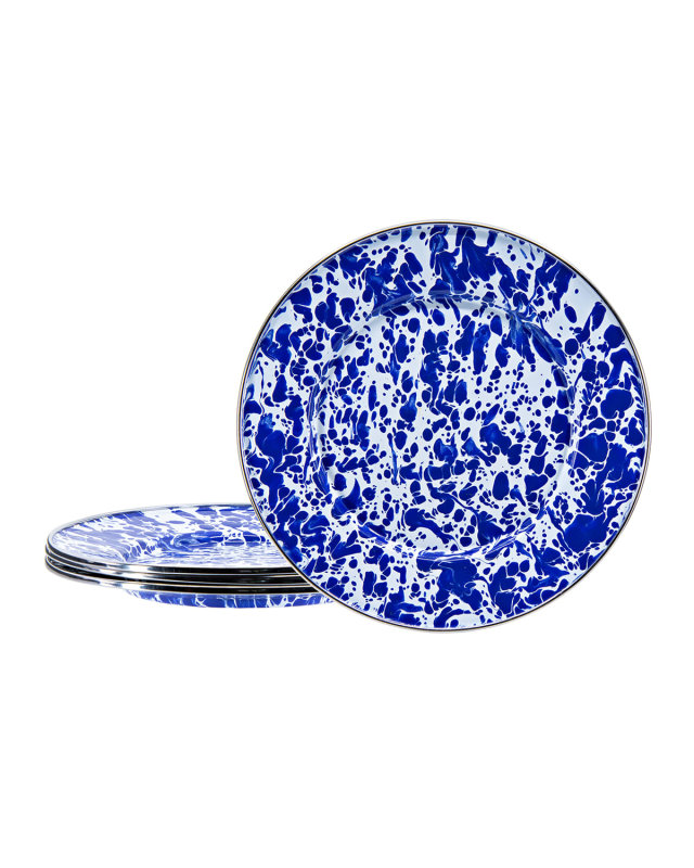 Cobalt Swirl Sandwich Plates, Set of 4
